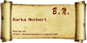 Barka Norbert névjegykártya