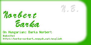 norbert barka business card